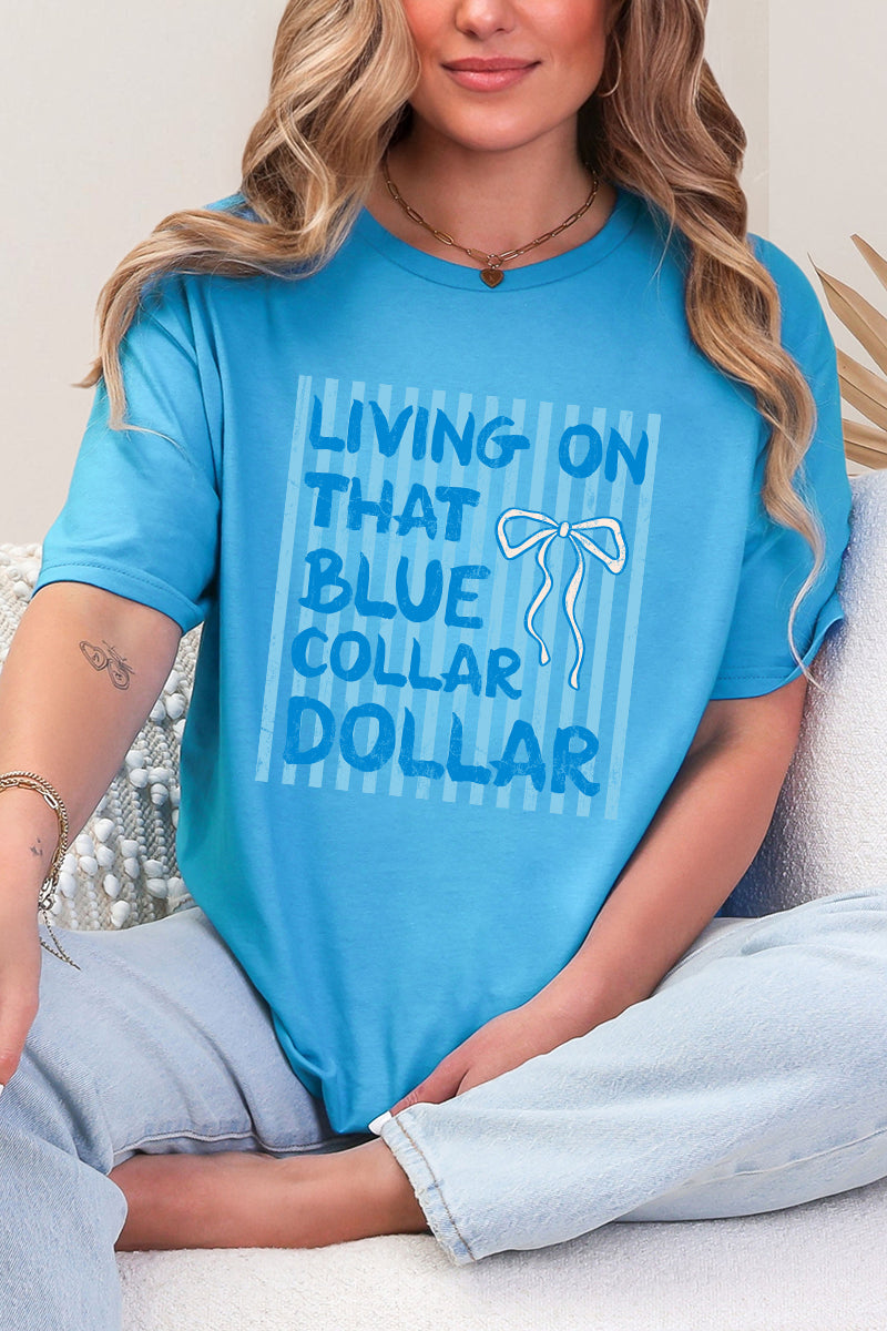 Striped Blue Collar Dollar Softstyle Adult T-Shirt product image 7