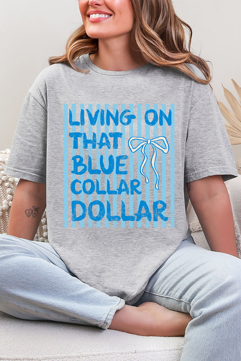 Striped Blue Collar Dollar Softstyle Adult T-Shirt product image 8