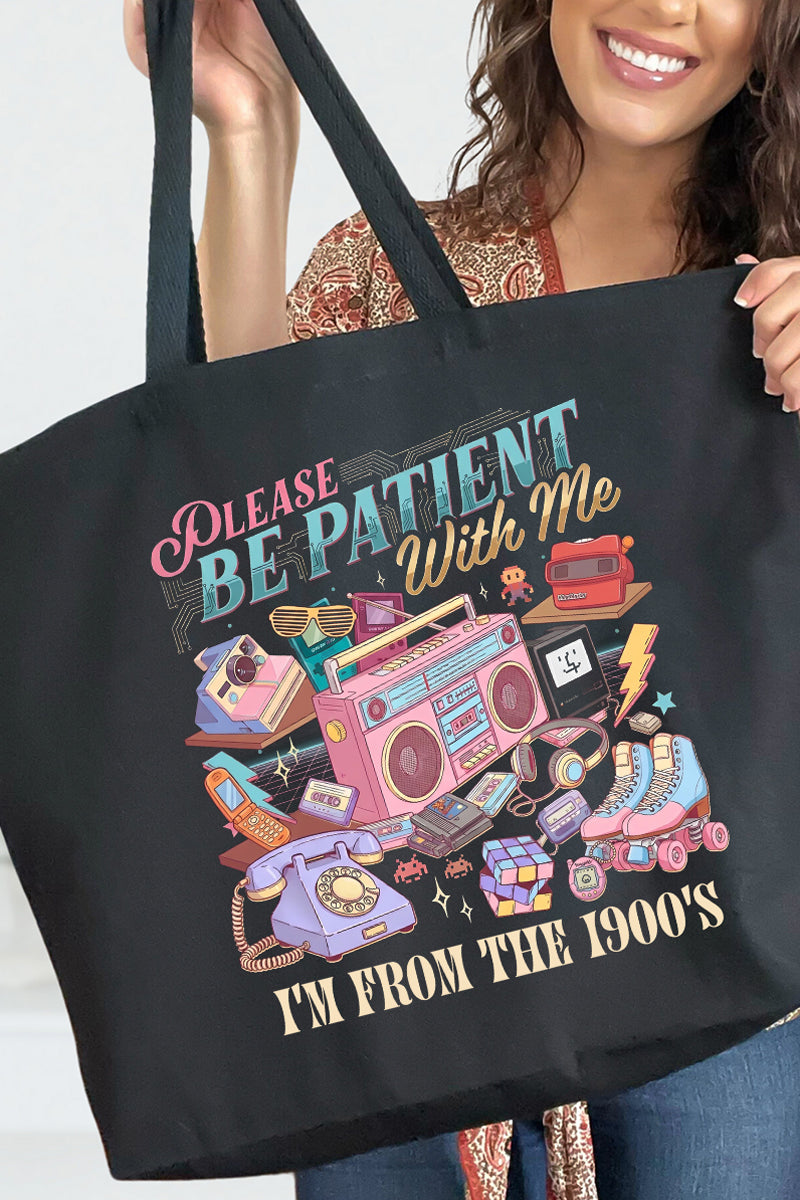 1900's Tech Throwback Canvas Jumbo Tote