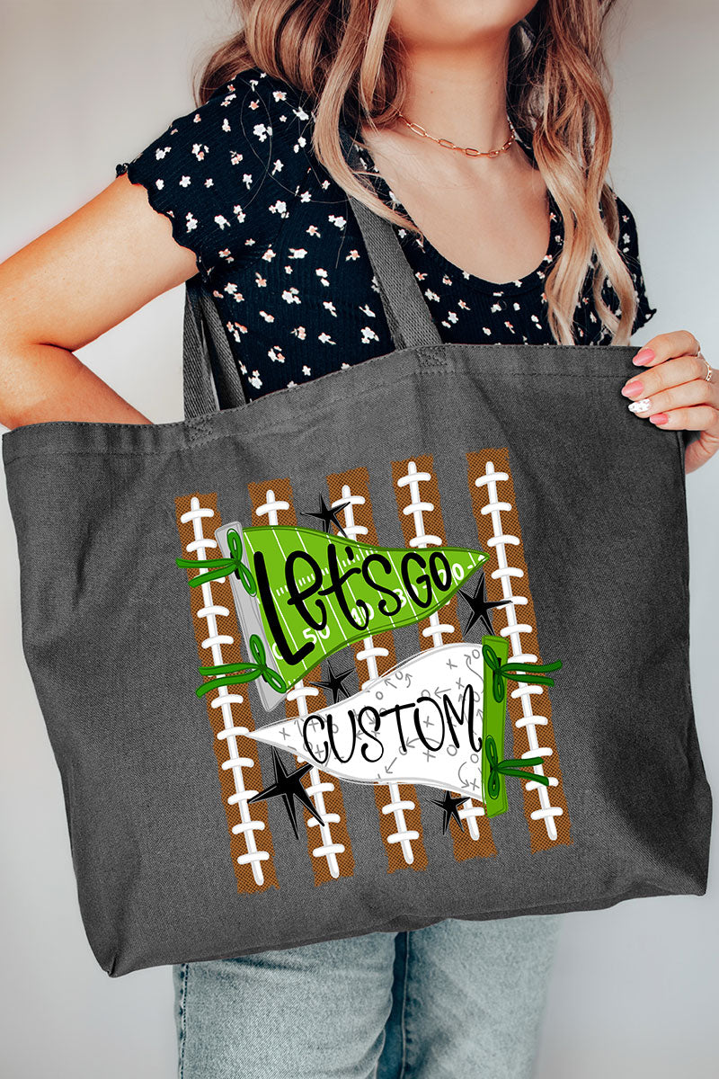Personalized Touchdown Cheers Canvas Jumbo Tote *Enter Custom Text