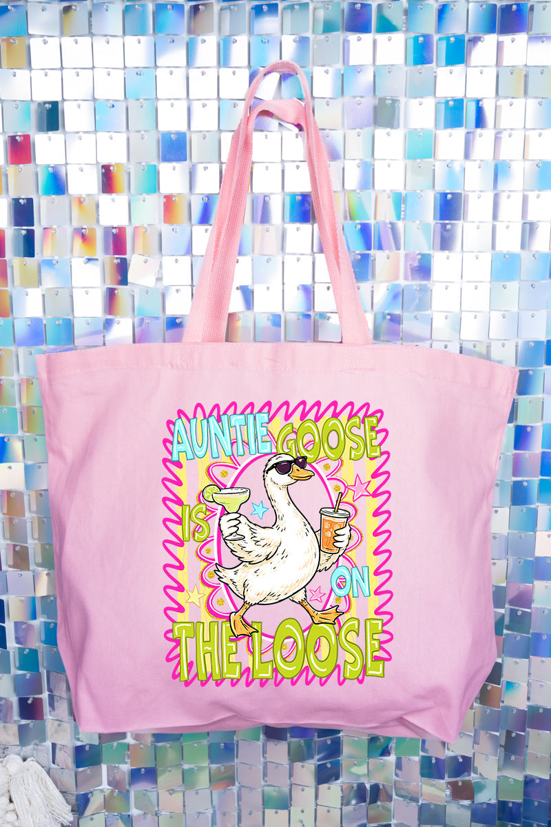 Auntie Goose On The Loose Canvas Jumbo Tote