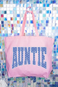 Blue Dot Auntie Canvas Jumbo Tote