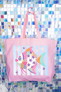 Candy Coast Angelfish Canvas Jumbo Tote