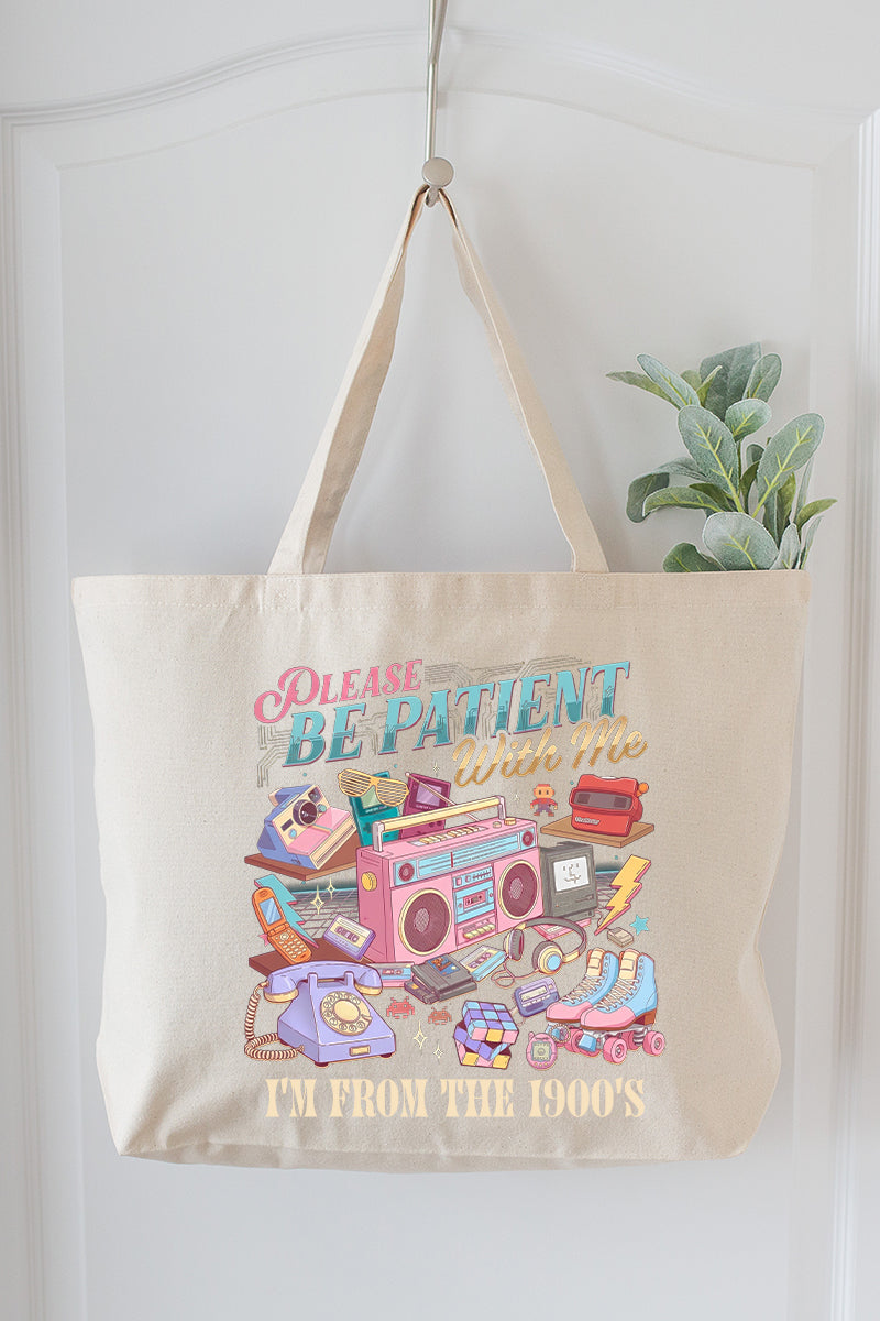 1900's Tech Throwback Canvas Jumbo Tote