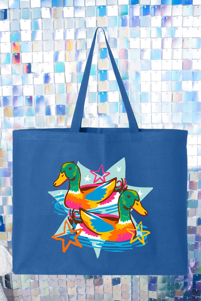 Duck, Duck, Dazzle Canvas Jumbo Tote